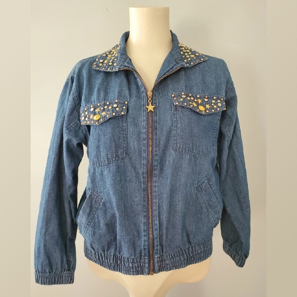 Vintage Mureli Denim Studded Jacket - Picture 1 of 7